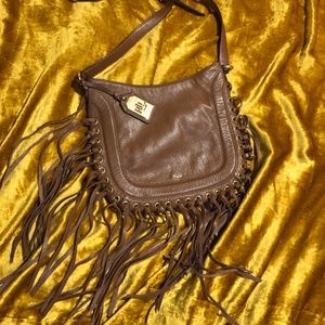 Never Used! Ralph Lauren Brown Leather Fringe Bag